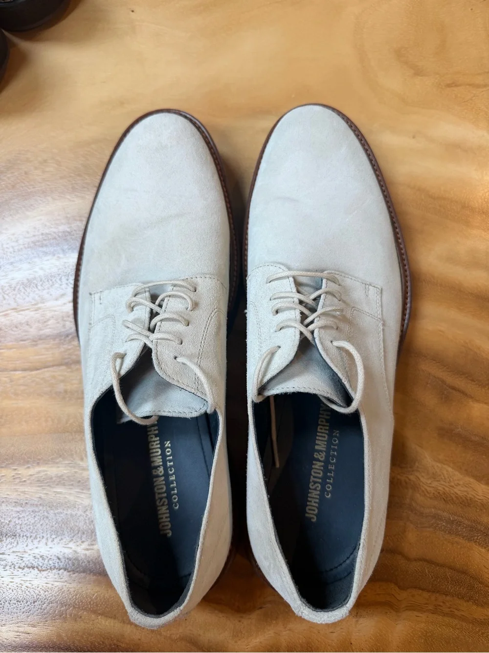 Johnston & Murphy Beige Suede Derby Shoes
